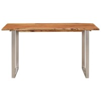 Vidaxl Dining Table 55.1X27.6X29.9 Solid Wood Acacia