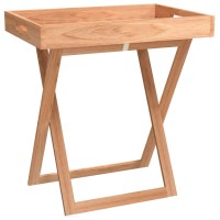 Vidaxl Folding Tray Table 20.5X14.2X22.2 Solid Wood Walnut