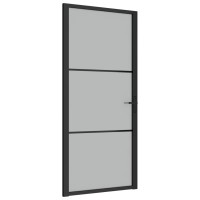 Vidaxl Interior Door 36.6X79.3 Black Matt Glass And Aluminum