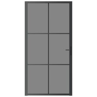 Vidaxl Interior Door 40.4X79.3 Black Esg Glass And Aluminum