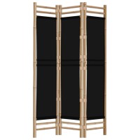 Vidaxl Folding 3-Panel Room Divider 47.2 Bamboo And Canvas