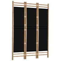 Vidaxl Folding 3-Panel Room Divider 47.2 Bamboo And Canvas