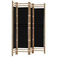 Vidaxl Folding 4-Panel Room Divider 63 Bamboo And Canvas