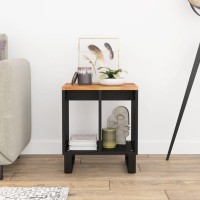 Vidaxl Side Table 15.7X12.2X18.1 Solid Wood Acacia&Engineered Wood