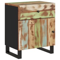 Vidaxl Bedside Cabinet 19.7X13X23.6 Solid Wood Reclaimed&Engineered Wood