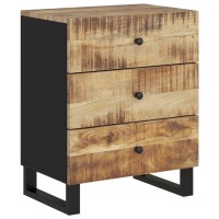 Vidaxl Bedside Cabinet 19.7X13X24.4 Solid Wood Mango&Engineered Wood