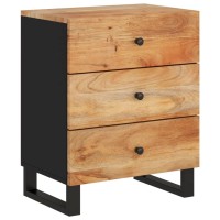 Vidaxl Bedside Cabinet 19.7X13X24.4 Solid Wood Acacia&Engineered Wood