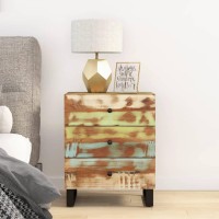 Vidaxl Bedside Cabinet 19.7X13X24.4 Solid Wood Reclaimed&Engineered Wood