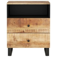 Vidaxl Bedside Cabinet 19.7X13X24.4 Solid Wood Mango&Engineered Wood
