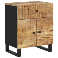 Vidaxl Bedside Cabinet 19.7X13X23.6 Solid Wood Mango&Engineered Wood