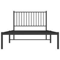 vidaXL Metal Bed Frame with Headboard Black 39.4