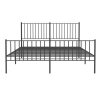 vidaXL Metal Bed Frame with Headboard and Footboard Black 59.8