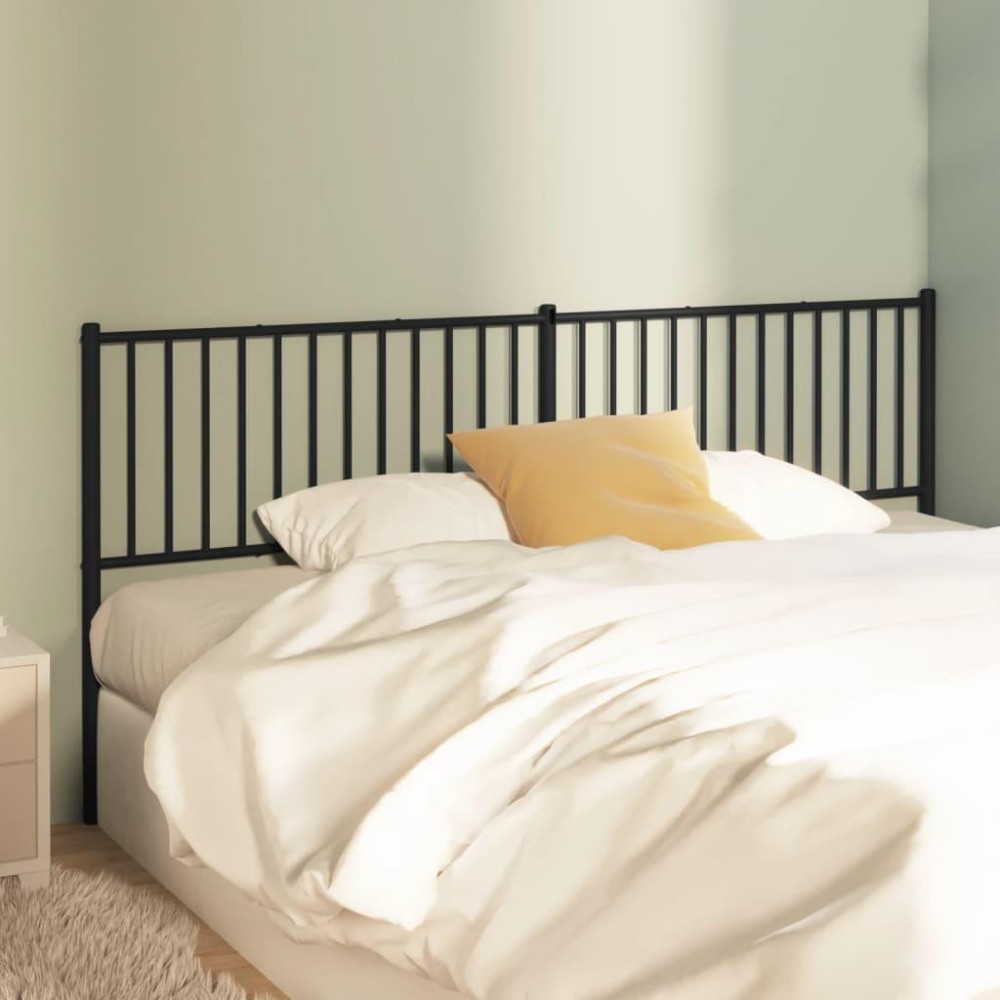 vidaXL Metal Headboard Black 76