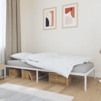 Vidaxl Metal Bed Frame White 39.4X74.8