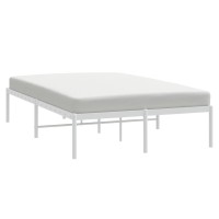 Vidaxl Metal Bed Frame White 53.1X74.8