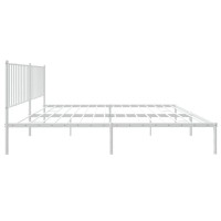 vidaXL Metal Bed Frame with Headboard White 72