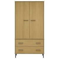 vidaXL Wardrobe with Metal Legs Brown 35.4