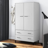 vidaXL Wardrobe with Metal Legs White 35.4