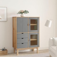 vidaXL Highboard OTTA Brown and Gray 33.5