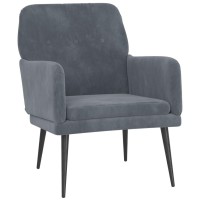 Vidaxl Armchair Dark Gray 24.4X31.1X31.1 Velvet