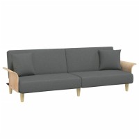 Vidaxl Sofa Bed With Armrests Dark Gray Fabric