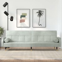 Vidaxl Sofa Bed With Cushions Light Gray Velvet