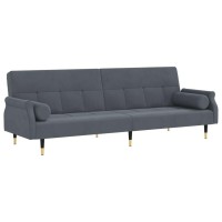 Vidaxl Sofa Bed With Cushions Dark Gray Velvet