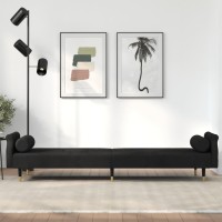 Vidaxl Sofa Bed With Cushions Black Velvet