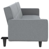 vidaXL Sofa Bed with Cushions Light Gray Fabric