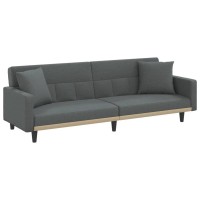 Vidaxl Sofa Bed With Cushions Dark Gray Fabric