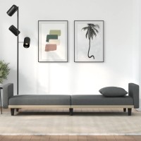 Vidaxl Sofa Bed With Cushions Dark Gray Fabric