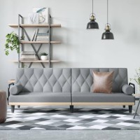 Vidaxl Sofa Bed With Armrests Light Gray Fabric