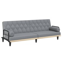 Vidaxl Sofa Bed With Armrests Light Gray Fabric