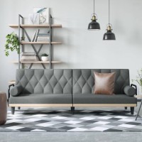 Vidaxl Sofa Bed With Armrests Dark Gray Fabric