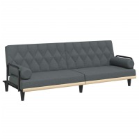 Vidaxl Sofa Bed With Armrests Dark Gray Fabric