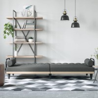 Vidaxl Sofa Bed With Armrests Dark Gray Fabric