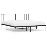 vidaXL Metal Bed Frame with Headboard Black 72