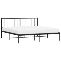 vidaXL Metal Bed Frame with Headboard Black 72