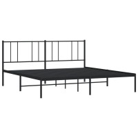 vidaXL Metal Bed Frame with Headboard Black 72