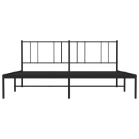 vidaXL Metal Bed Frame with Headboard Black 72