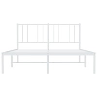 vidaXL Metal Bed Frame with Headboard White 59.8