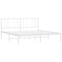 vidaXL Metal Bed Frame with Headboard White 72