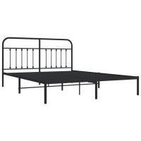 Vidaxl Metal Bed Frame With Headboard Black 72