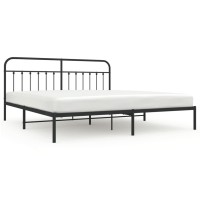 vidaXL Metal Bed Frame with Headboard Black 76