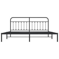 vidaXL Metal Bed Frame with Headboard Black 76