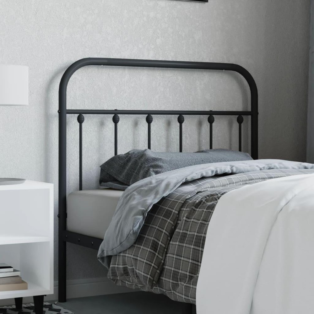 vidaXL Metal Headboard Black 39.4