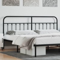 vidaXL Metal Headboard Black 76