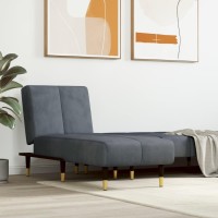 Vidaxl Chaise Longue Dark Gray Velvet