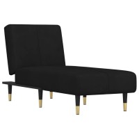 Vidaxl Chaise Longue Black Velvet