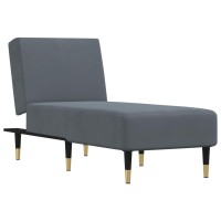 Vidaxl Chaise Longue Dark Gray Velvet